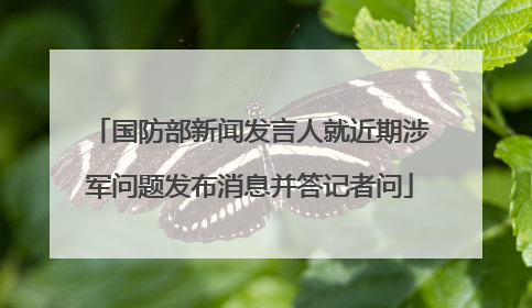 国防部新闻发言人就近期涉军问题发布消息并答记者问