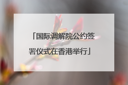 国际调解院公约签署仪式在香港举行
