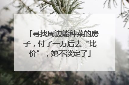 寻找周边能种菜的房子，付了一万后去“比价”，她不淡定了