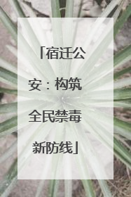 宿迁公安：构筑全民禁毒新防线