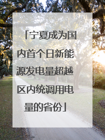 宁夏成为国内首个日新能源发电量超越区内统调用电量的省份
