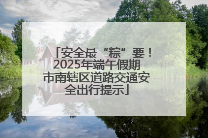 安全最“粽”要！2025年端午假期市南辖区道路交通安全出行提示