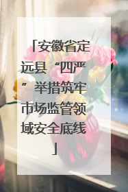 安徽省定远县“四严”举措筑牢市场监管领域安全底线