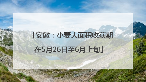 安徽：小麦大面积收获期在5月26日至6月上旬