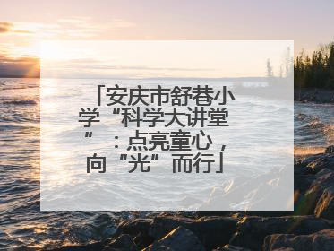 安庆市舒巷小学“科学大讲堂”：点亮童心，向“光”而行