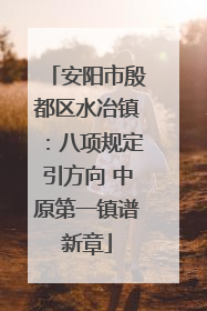 安阳市殷都区水冶镇：八项规定引方向 中原第一镇谱新章