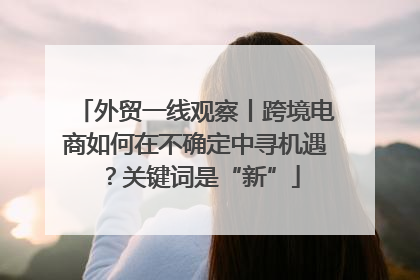外贸一线观察丨跨境电商如何在不确定中寻机遇？关键词是“新”