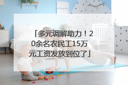 多元调解助力！20余名农民工15万元工资发放到位了