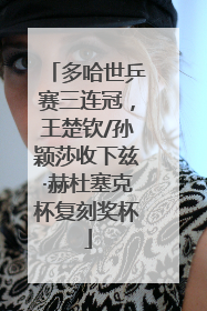 多哈世乒赛三连冠，王楚钦/孙颖莎收下兹·赫杜塞克杯复刻奖杯