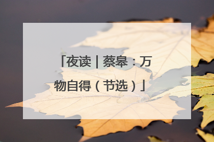 夜读｜蔡皋：万物自得（节选）