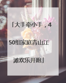 大手牵小手，450组家庭青山江滩欢乐开跑