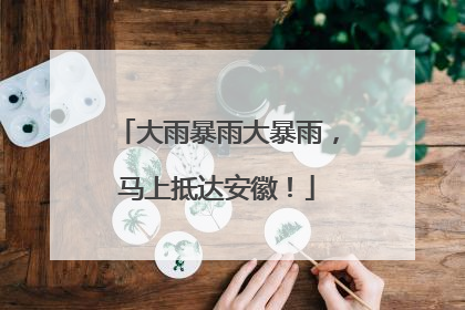 大雨暴雨大暴雨，马上抵达安徽！