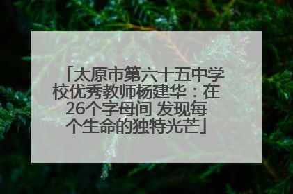 太原市第六十五中学校优秀教师杨建华：在26个字母间 发现每个生命的独特光芒