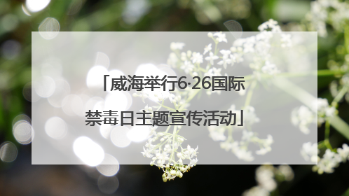 威海举行6·26国际禁毒日主题宣传活动