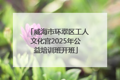 威海市环翠区工人文化宫2025年公益培训班开班