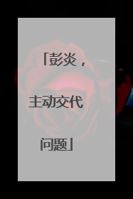 彭炎，主动交代问题