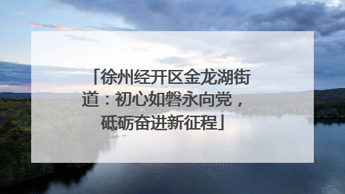 徐州经开区金龙湖街道：初心如磐永向党，砥砺奋进新征程