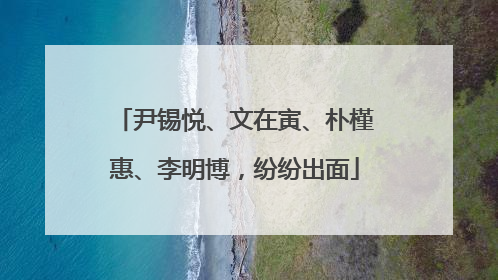 尹锡悦、文在寅、朴槿惠、李明博，纷纷出面