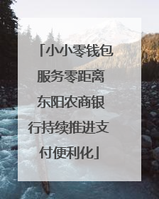 小小零钱包 服务零距离 东阳农商银行持续推进支付便利化