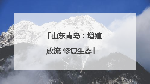 山东青岛：增殖放流 修复生态