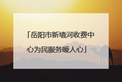 岳阳市新墙河收费中心为民服务暖人心