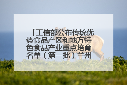 工信部公布传统优势食品产区和地方特色食品产业重点培育名单（第一批）兰州牛肉拉面位列其中