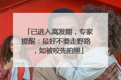 已进入高发期，专家提醒：最好不要走野路，如被咬先拍照