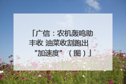 广信：农机轰鸣助丰收 油菜收割跑出“加速度”（图）