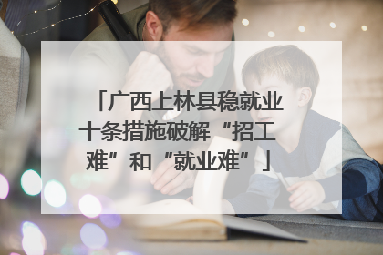 广西上林县稳就业十条措施破解“招工难”和“就业难”