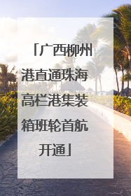 广西柳州港直通珠海高栏港集装箱班轮首航开通