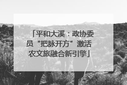 平和大溪：政协委员“把脉开方”激活农文旅融合新引擎