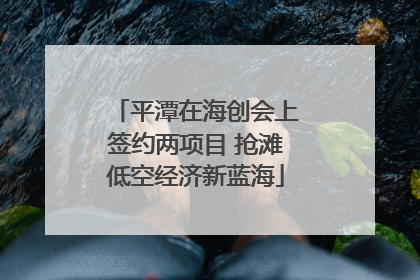 平潭在海创会上签约两项目 抢滩低空经济新蓝海