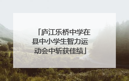 庐江乐桥中学在县中小学生智力运动会中斩获佳绩