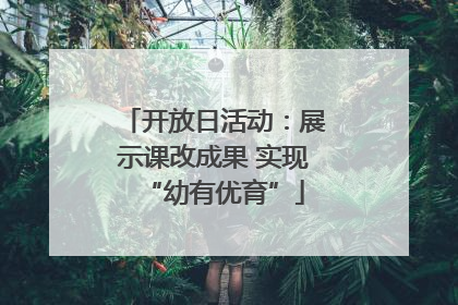 开放日活动：展示课改成果 实现“幼有优育”