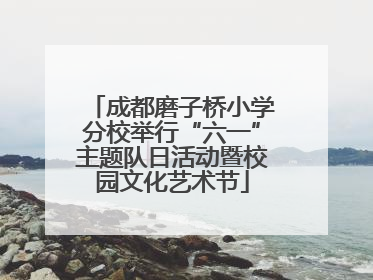 成都磨子桥小学分校举行“六一”主题队日活动暨校园文化艺术节