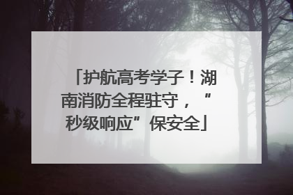 护航高考学子！湖南消防全程驻守，“秒级响应”保安全