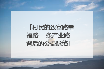 村民的致富路幸福路 一条产业路背后的公益脉络