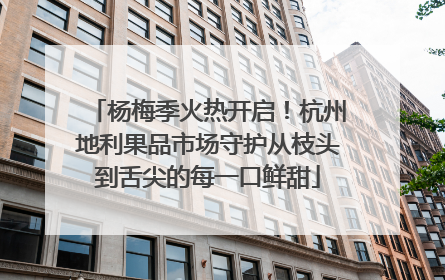 杨梅季火热开启！杭州地利果品市场守护从枝头到舌尖的每一口鲜甜
