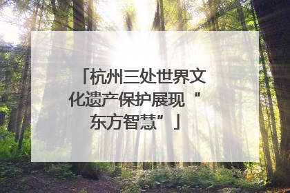 杭州三处世界文化遗产保护展现“东方智慧”