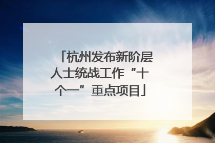 杭州发布新阶层人士统战工作“十个一”重点项目