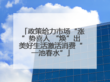 政策给力市场“涨”势喜人 “焕”出美好生活激活消费“一池春水”