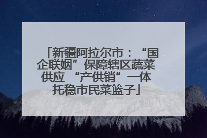 新疆阿拉尔市：“国企联姻”保障辖区蔬菜供应 “产供销”一体托稳市民菜篮子