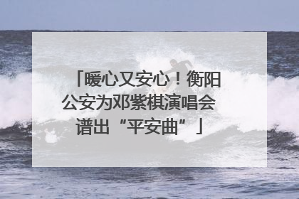 暖心又安心！衡阳公安为邓紫棋演唱会谱出“平安曲”