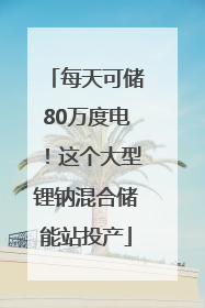 每天可储80万度电！这个大型锂钠混合储能站投产