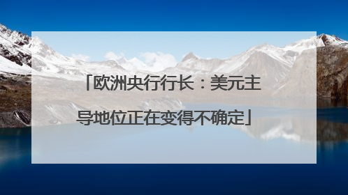 欧洲央行行长：美元主导地位正在变得不确定