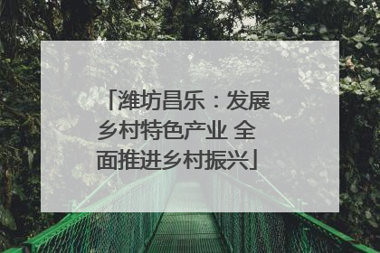 潍坊昌乐：发展乡村特色产业 全面推进乡村振兴