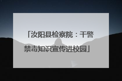 汝阳县检察院：干警禁毒知识宣传进校园