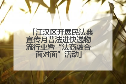 江汉区开展民法典宣传月普法进快递物流行业暨“法商融合面对面”活动