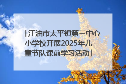 江油市太平镇第三中心小学校开展2025年儿童节队课前学习活动