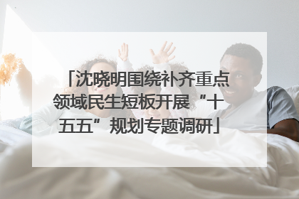 沈晓明围绕补齐重点领域民生短板开展“十五五”规划专题调研